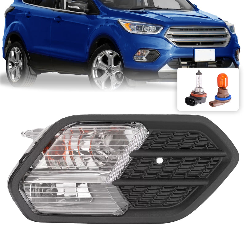 Right Side Fog Light with Black Bezel Cover for Ford Escape Kuga 2017 2018 2019