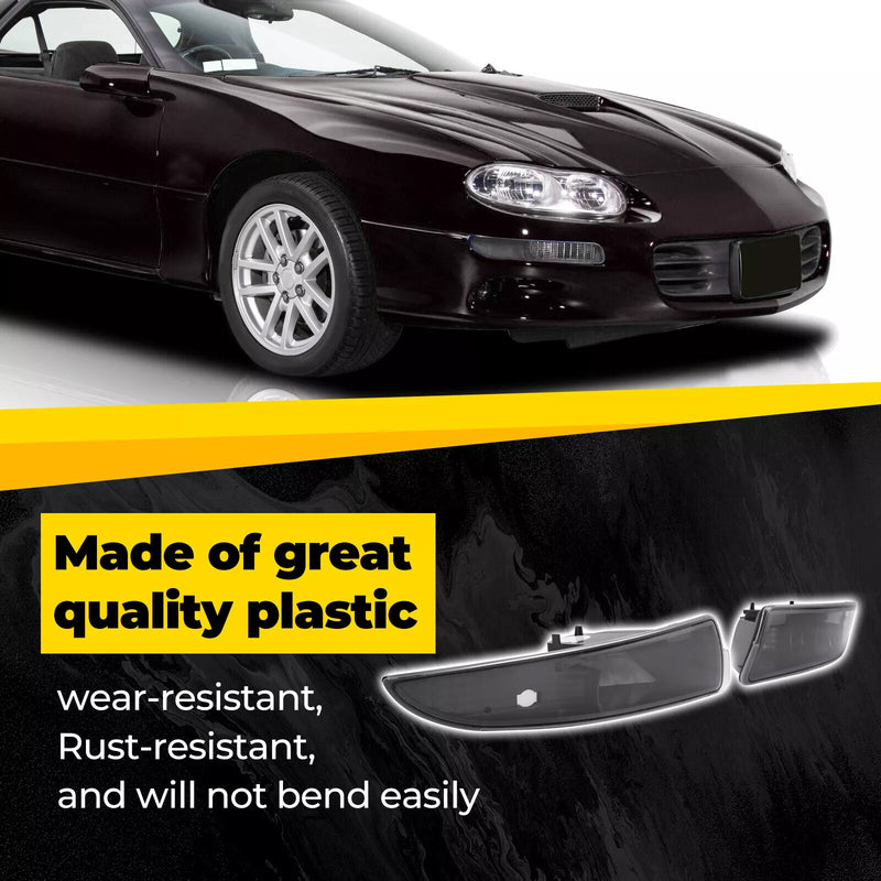 Black Turn Signal Bumper Parking Lamps for Chevy Camaro 1993-2002