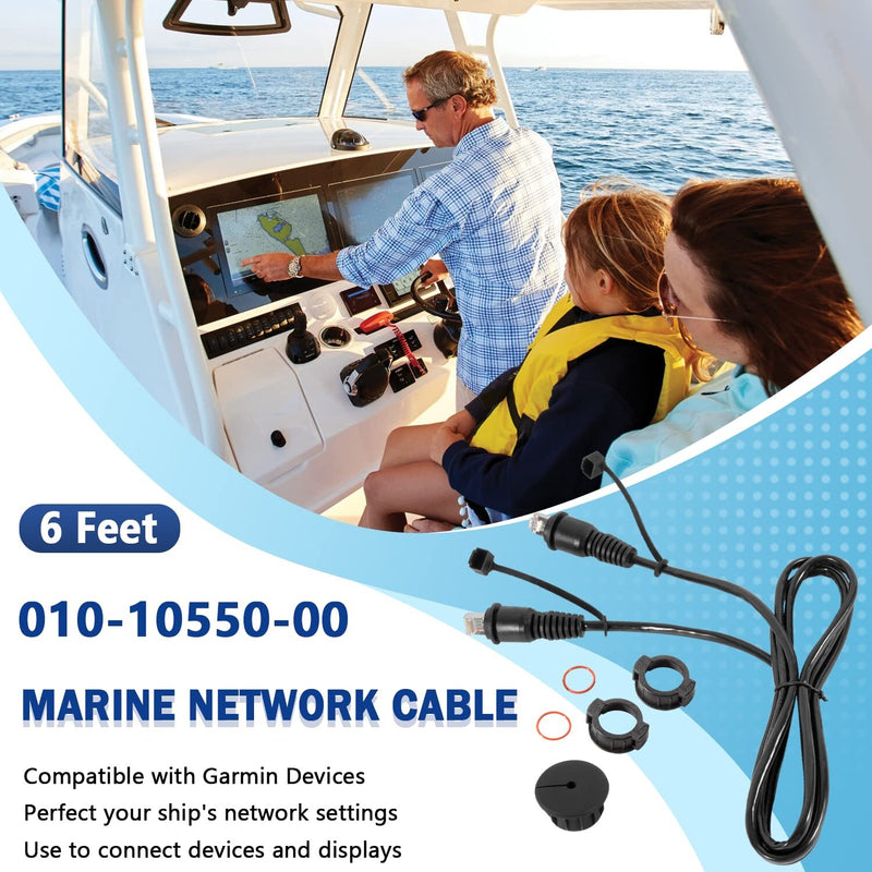010-10550-00 6FT Marine Network Cable RJ45 for Garmin Navigation Screen Models