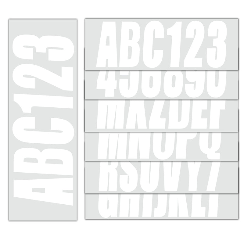Boat Registration Letters Numbers Decals A-Z 0-9 White 4 Sets