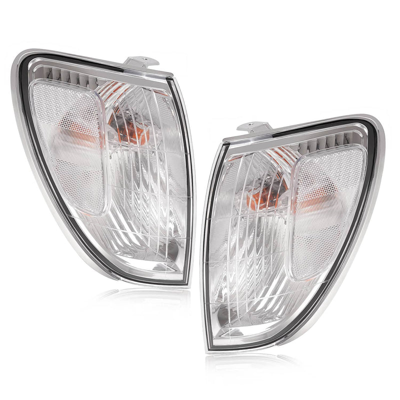 DURAFORCE Front Corner Lights Clear With Bulbs for Toyota Land Cruiser 1998-2004 Pair