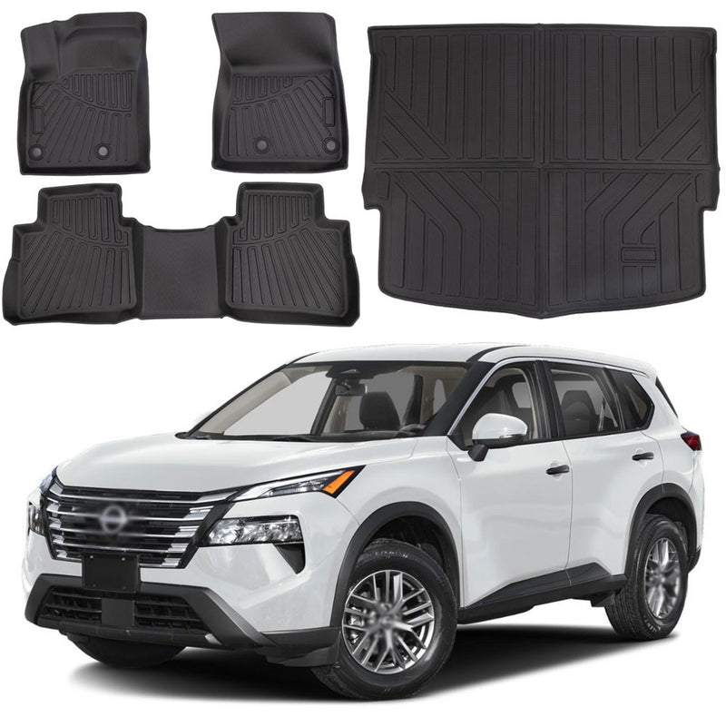 All Weather Floor Mats Cargo Liner for Nissan Rogue 2021-2025 TPE Rubber