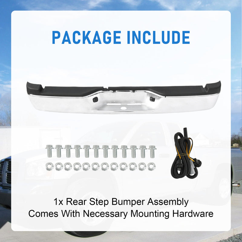 Rear Step Bumper Assembly Chrome Steel for Dodge Dakota Truck 2005-2011