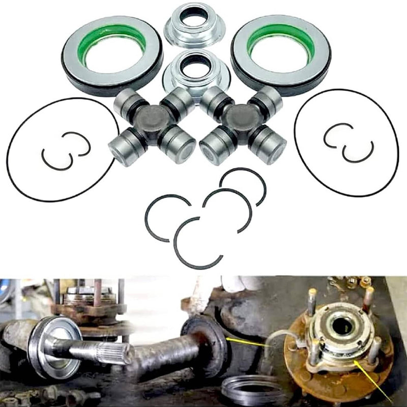 Front Axle Seal Greaseable U Joint Kit for 05-14 Ford F250 F350 Super Duty