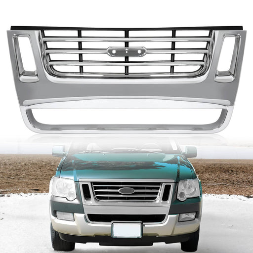 DURAFORCE 8L2Z8200CA Front Chrome Grille for Ford Explorer 2006-2010 Sport Trac 2007-2010