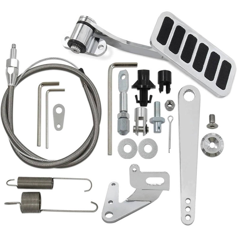 Universal Street Hot Rod Aluminum Gas Pedal & 24" SS Throttle Cable & Spring Kit