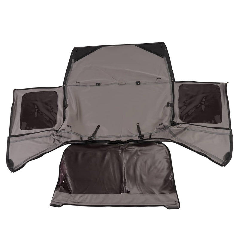 DURAFORCE Soft Top Kit Front Upper Half Doors Tinted Windows for Jeep Wrangler YJ 87-95
