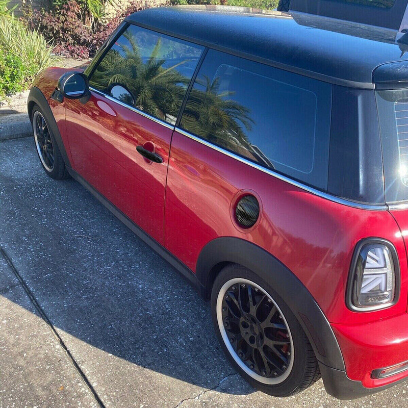 Carbon Style Door Handle Covers Gas Tank Cap for MINI Cooper S R50 R55 R56 06-14
