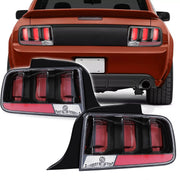 DURAFORCE Clear Lens LED Tail Lights Rear Brake Lamps for Ford Mustang 2005-2009 Set