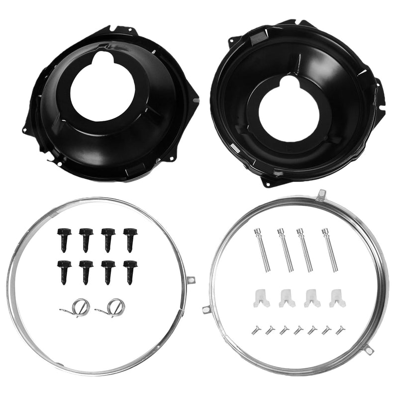 Headlamp Retaining Ring Mounting Bucket Kit for Camaro Nova w/ Hardware 28pcs