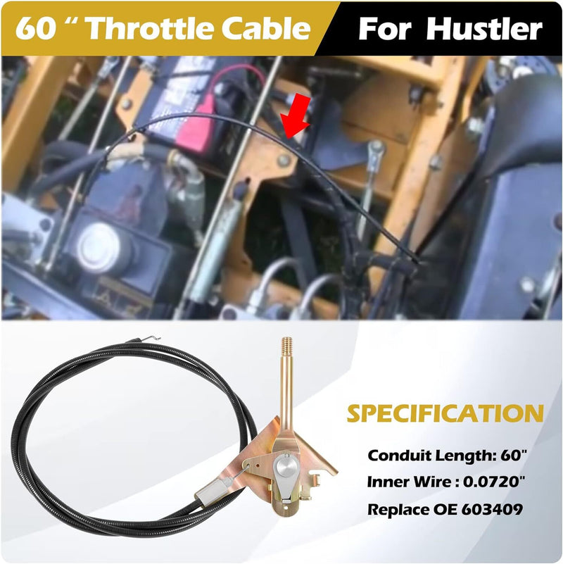 603409 Throttle Control Cable 16670 for Hustler Zero-Turn Mower 60" Super Z HD