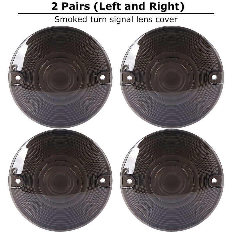 Smoked Turn Signal Light Lens Cover for Harley Touring Road Glide Electra Glide