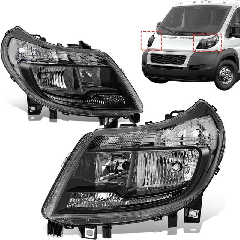 Left Right Headlights w/DRL for Dodge Ram ProMaster 1500 2500 3500 Black
