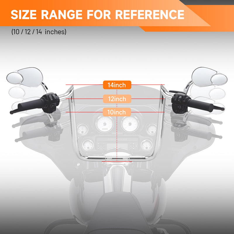 14" Pre-Wired Meathook Bar Handlebar for Harley Street Glide Special FLHXS 14-23