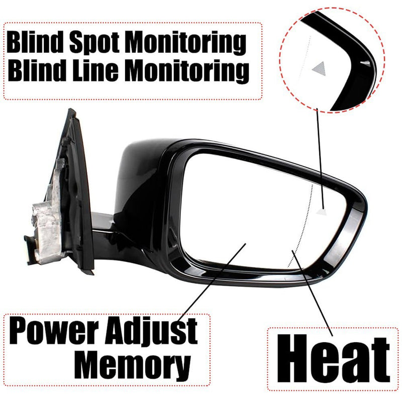 320i 330i 330e Mirror Passenger Side Blind Spot for BMW 2019-2023 Black
