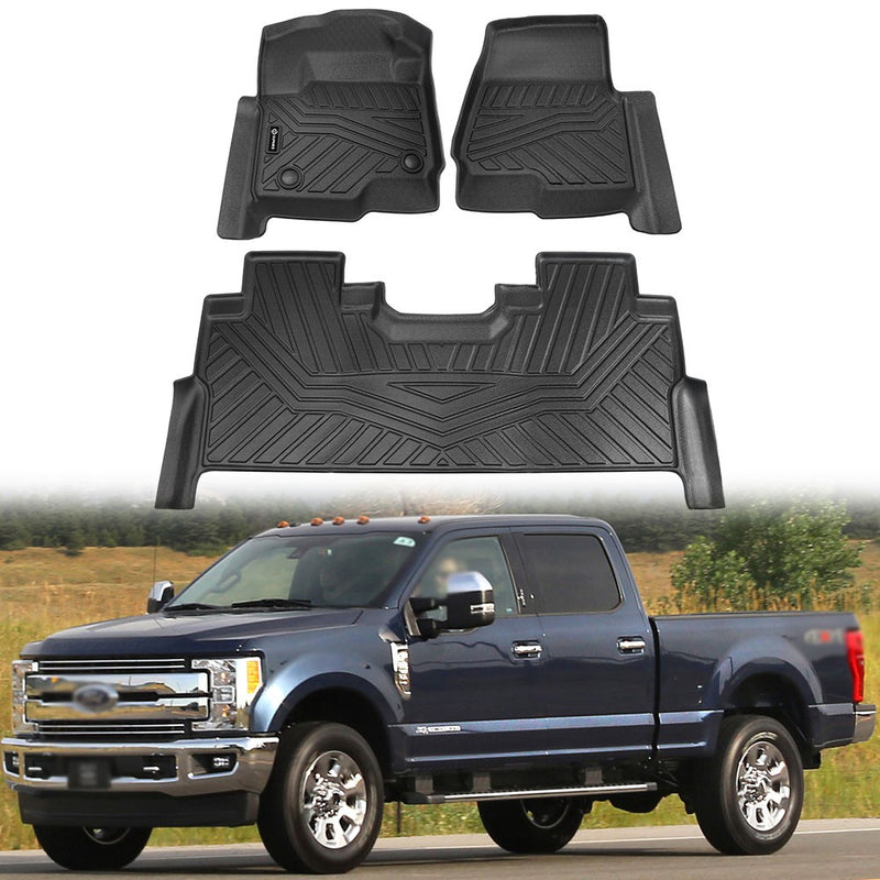 TPE Floor Mats Set for Ford F250 F350 F450 F550 2017-2026 Super Duty Crew Cab