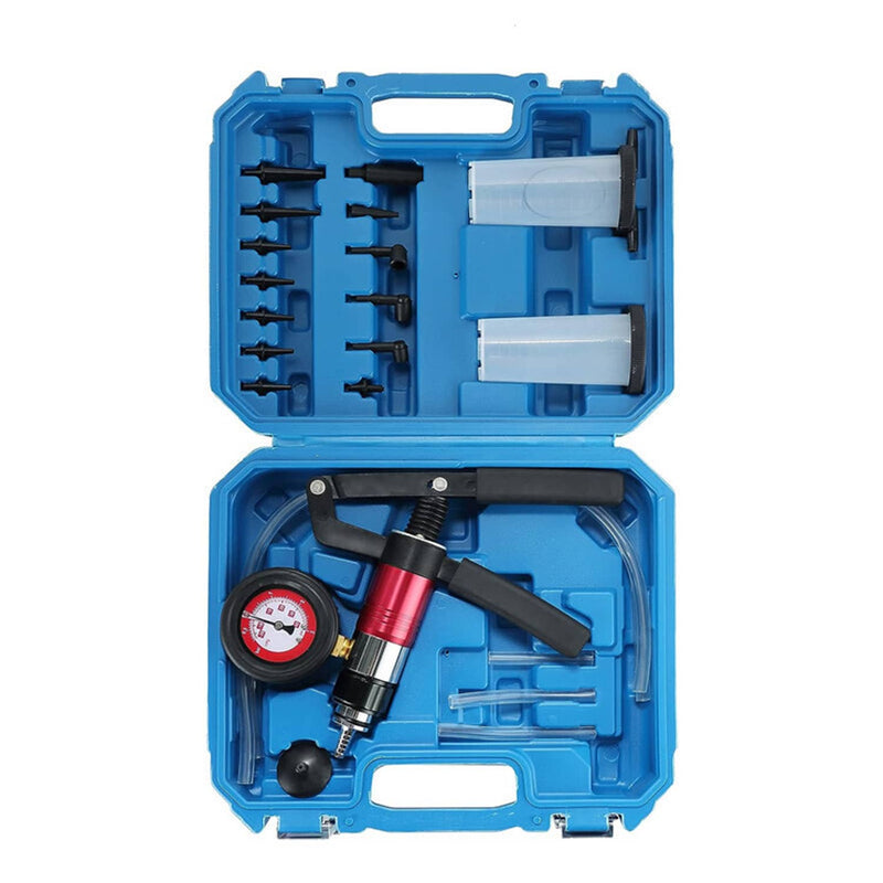 21pcs Hand Held Vacuum Pressure Pump Tester Brake Fluid Bleeder Tool