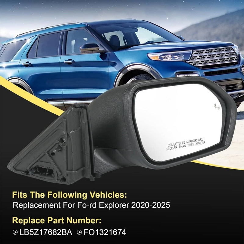 Mirror Passenger Side for Ford Explorer 2020-23 Power Heated Manual Folding