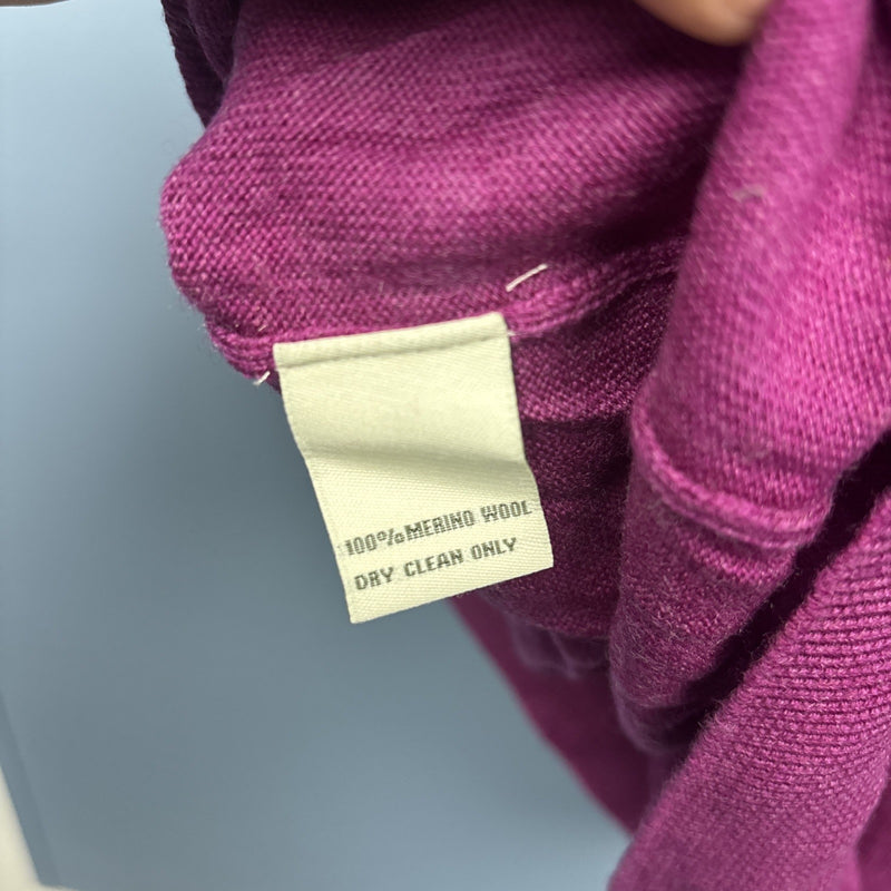 Sleeveless 1/4 Zip Vest For Donald Ross Men's L Fuschia 100 Percent Merino Wool