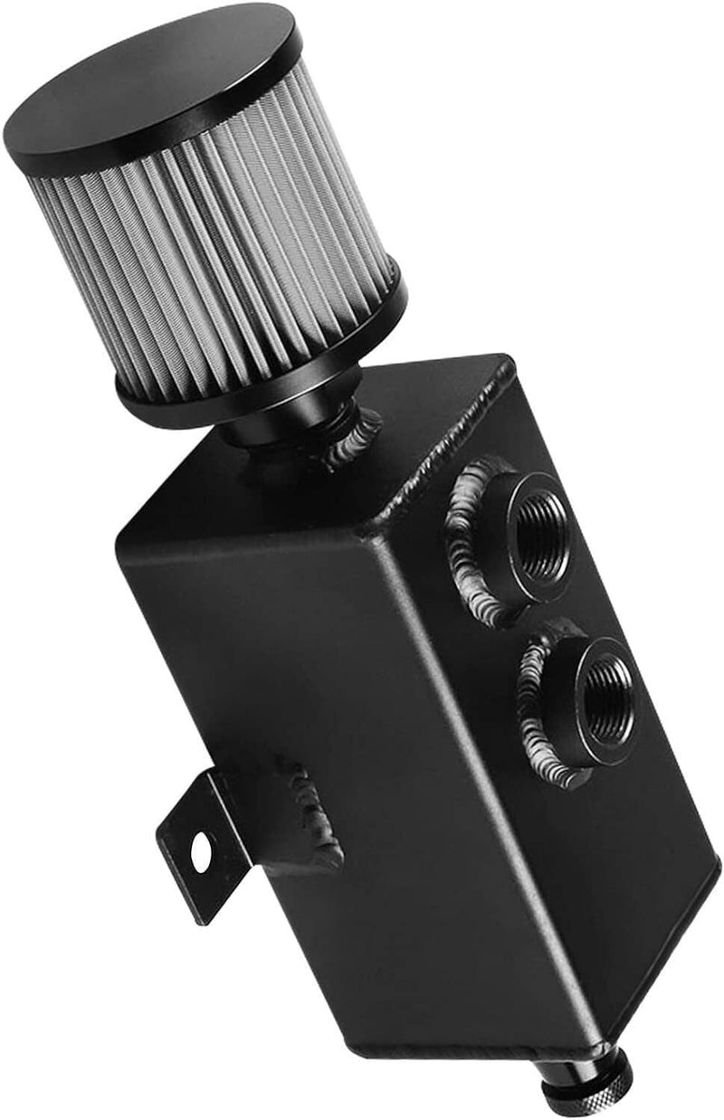 Aluminum 1L Oil Catch Can Reservoir Tank & Breather Filter Baffled 10AN Fitting