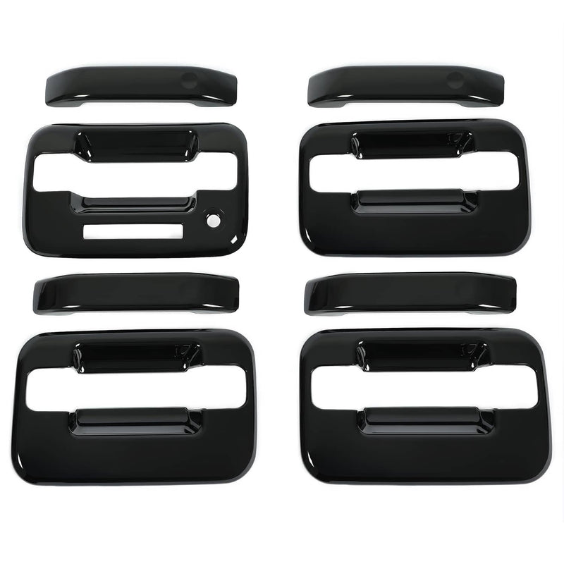 DURAFORCE Black Painted Door Handle Covers with Keypad for Ford F150 Crew Cab 2004-2014