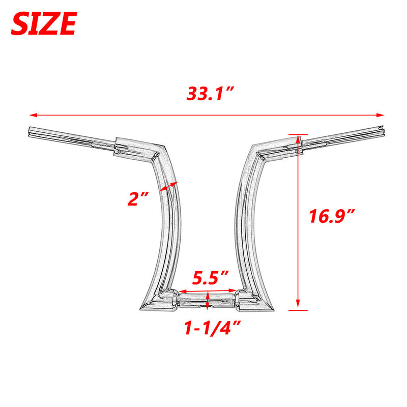 16" DNA Monster Ape Handlebar Fat Bar 2" for Harley Breakout CVO Softail