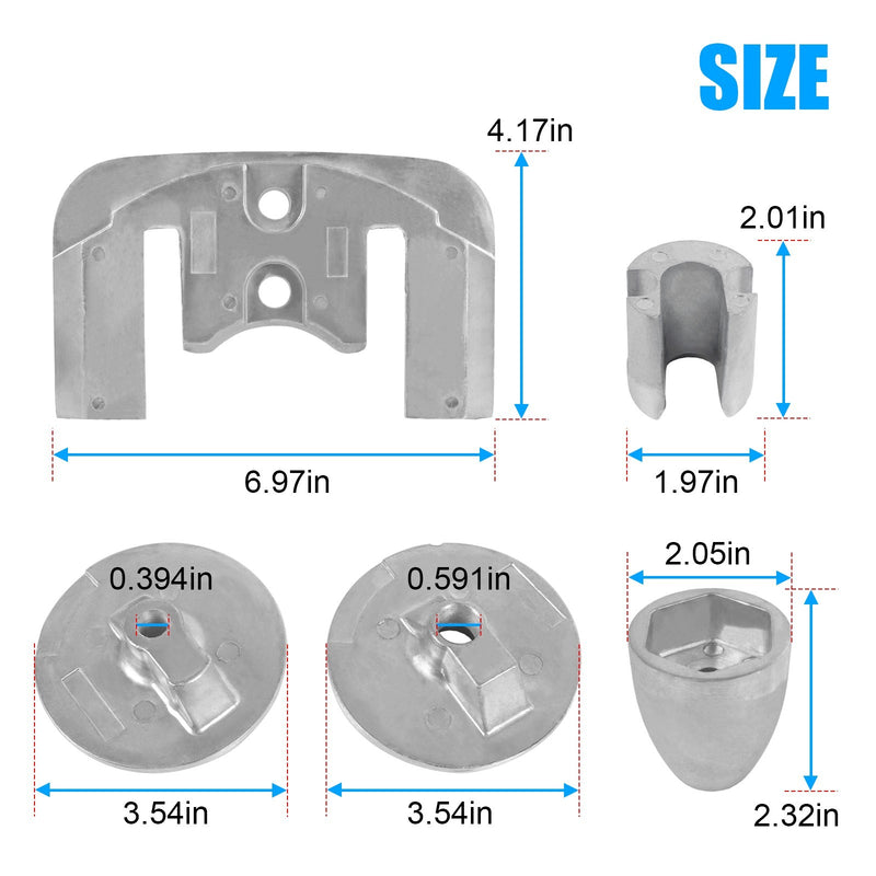 Aluminum Anode Kit Hardware for MerCruiser Bravo 3 888761Q02 888761Q04 2004-2023