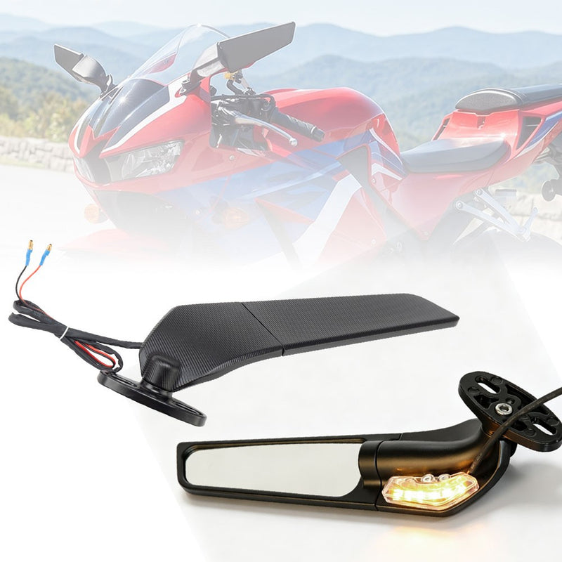 Rearview Wind Wing Mirrors w/ Turn Signals for Suzuki GSXR600 GSXR750 GSXR250R