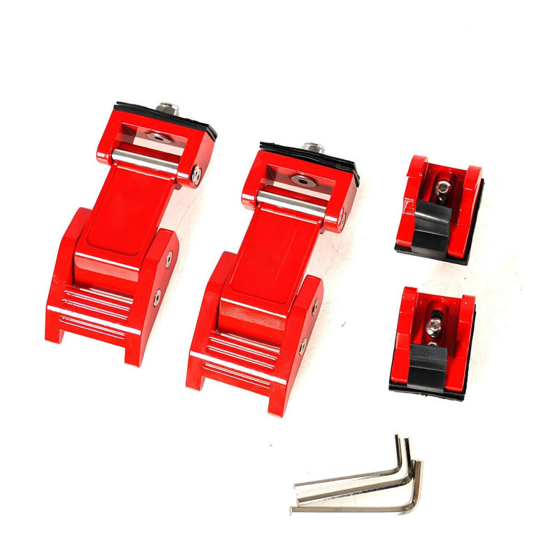 Red Aluminum Hood Latch Lock Catch Buckle Flag for 2007+ Jeep Wrangler JK JL