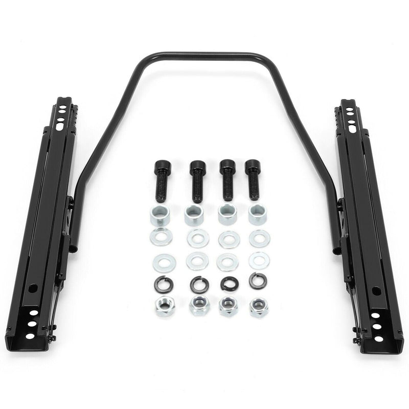 Black Front Seat Slider Dual Lock Seat Base Mounting Track Assembly Universal