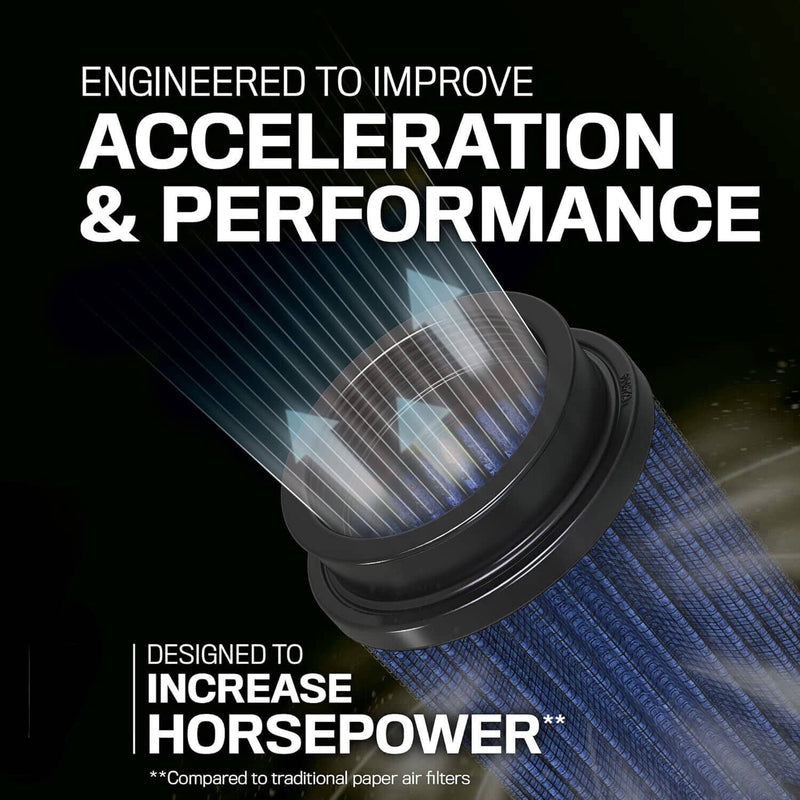 4'' 102mm Long High Flow Inlet Cone Dry Filter Cold Air Intake Replacement