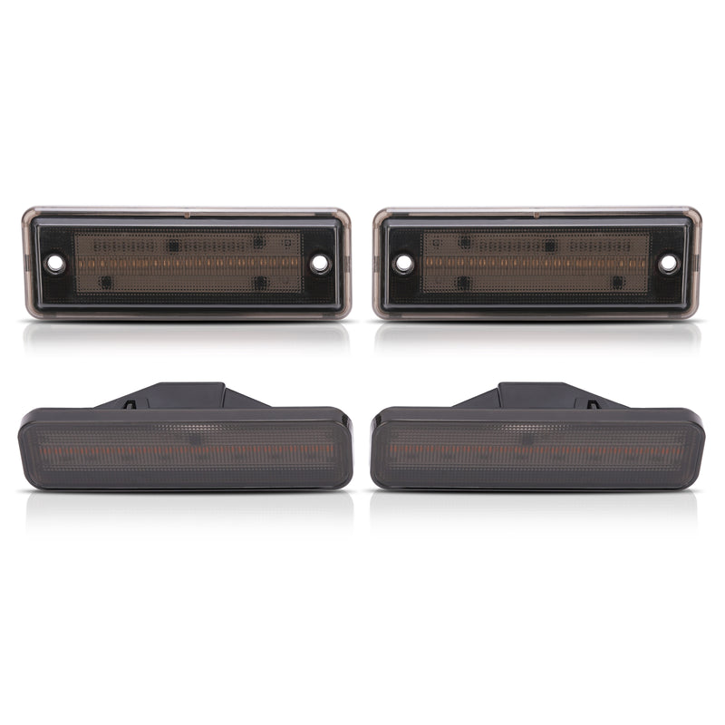 Smoke LED Front & Rear Side Marker Lights for El Camino & Caballero 1978-1987 4x
