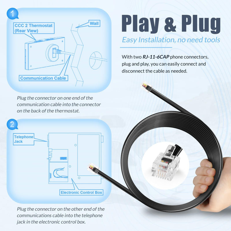 3106614.013 18' RV Communication Cable for Dometic Air Conditioner With Connecto