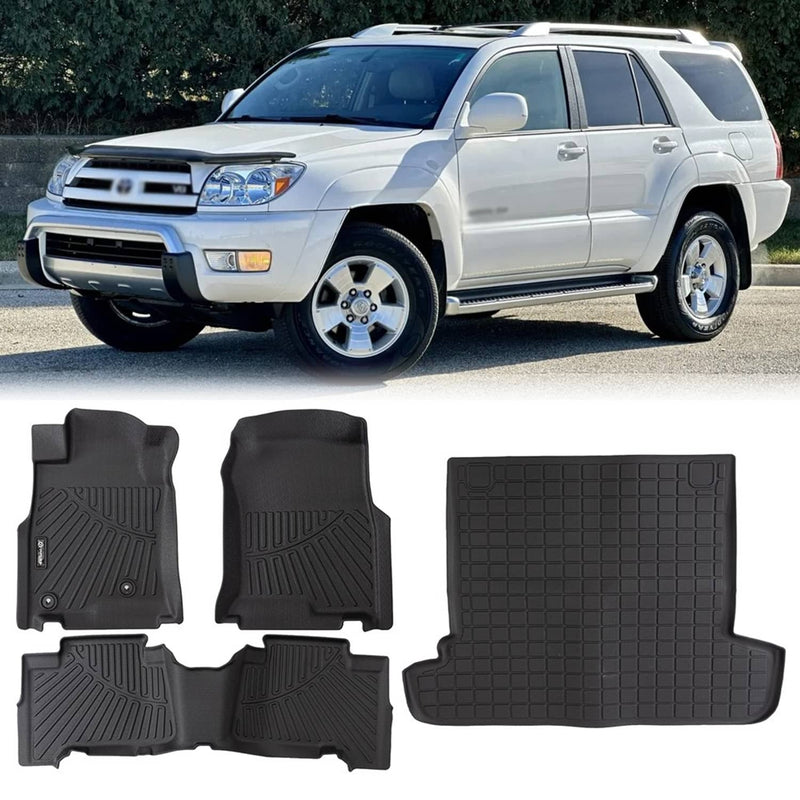 4Pcs Floor Mats & Cargo Liner for Toyota 4Runner 5 Seats 2003-2009 All Weather