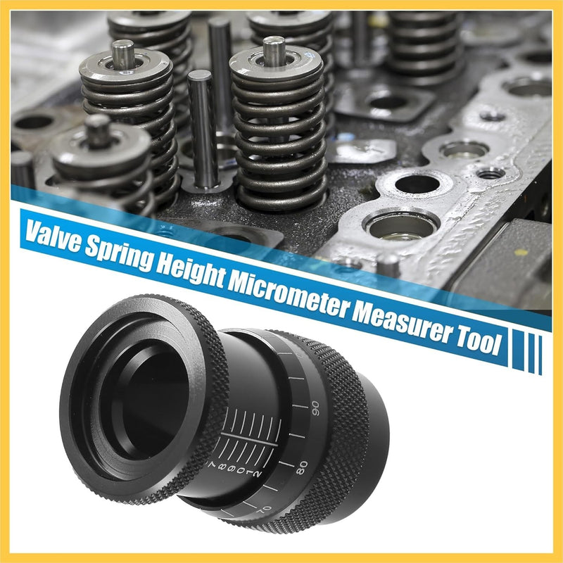 Universal Valve Spring Height Micrometer Measurer 0.75 Inch Metal Black Pack of