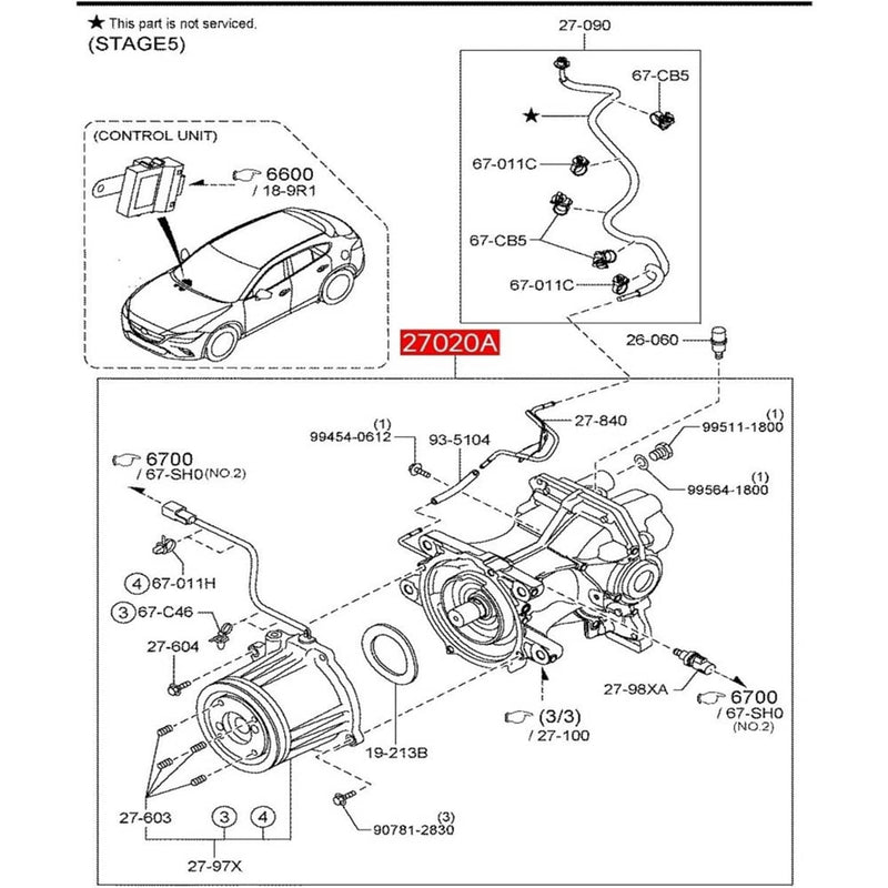 Rear Axle Differential Carrier Assembly AWD for Mazda CX-5 CX-9 2.5L KA0327020#