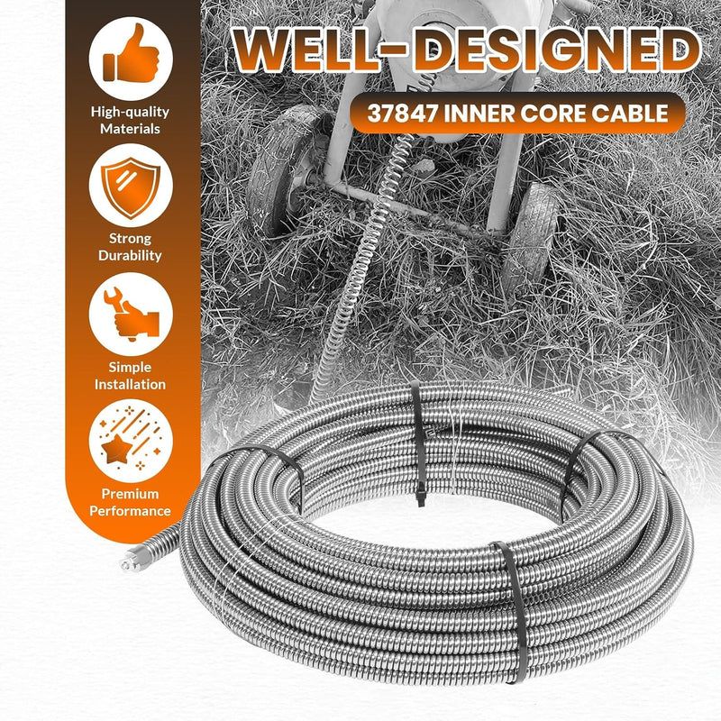 37847 C-32 Inner Core 3/8" x 75' Drain Cleaning Cable for K-3800 K-375