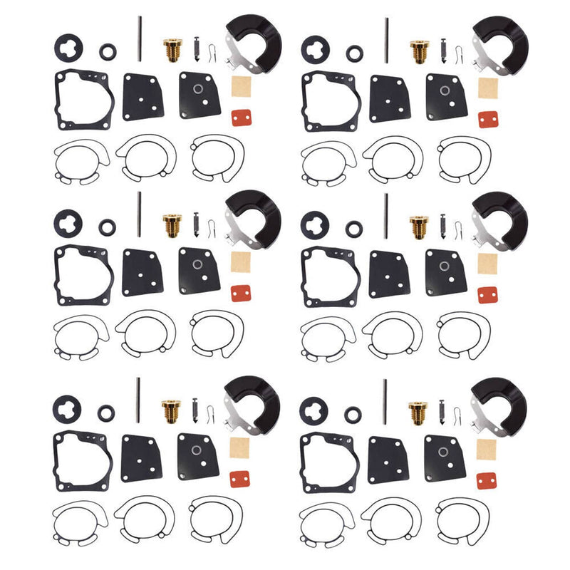 DURAFORCE 435442 436852 Carburetor Rebuild Kit for Johnson Evinrude V4 V6 90 Deg 6-Pack