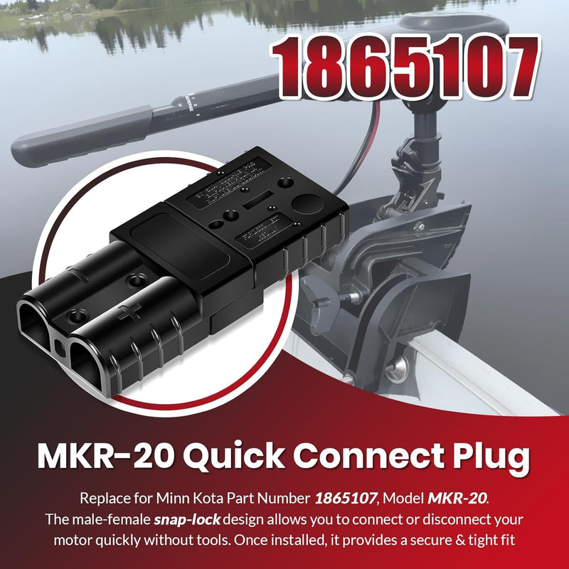 1865107 MKR-20 Quick Connect Plug for Minn Kota Edge Riptide Terrova Fortrex