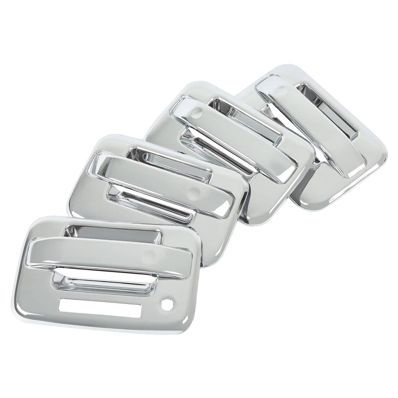 DURAFORCE Door Handle Cover for Ford F-150 F150 4DR Crew Cab 2004-2014 Chrome ABS Keypad