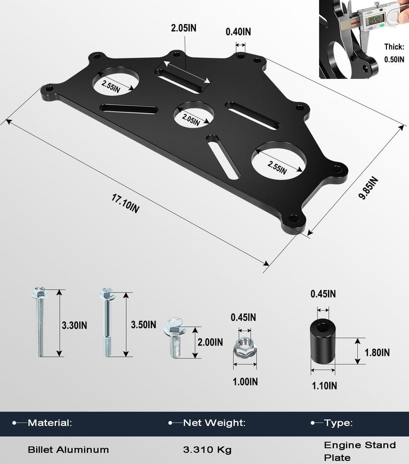 Engine Safe Stand Adapter Plate for Chevy Small Big Block Duramax SBC BBC LS LT