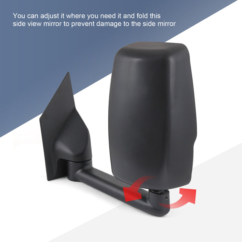 LH RH Pair Manual Tow Mirrors for Chevy Express Savana Van Smooth