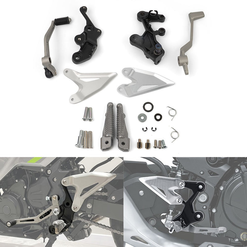 Front Driver Footrests Bracket Kit for Kawasaki NINJA 500 Z500 2024-2025