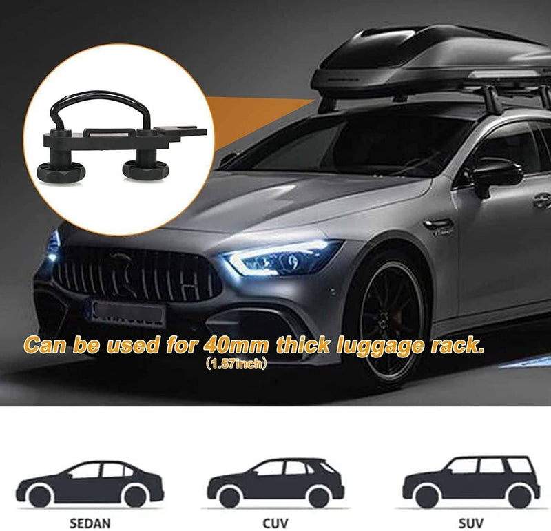 4Pcs Roof Box U-Bolt Clamps Cargo Carrier Roof Rack Bracket Van Mounting Black