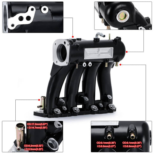 DURAFORCE Black Intake Manifold for 1988-2000 Honda Civic Del Sol D15A2 D16Y8 D-Series