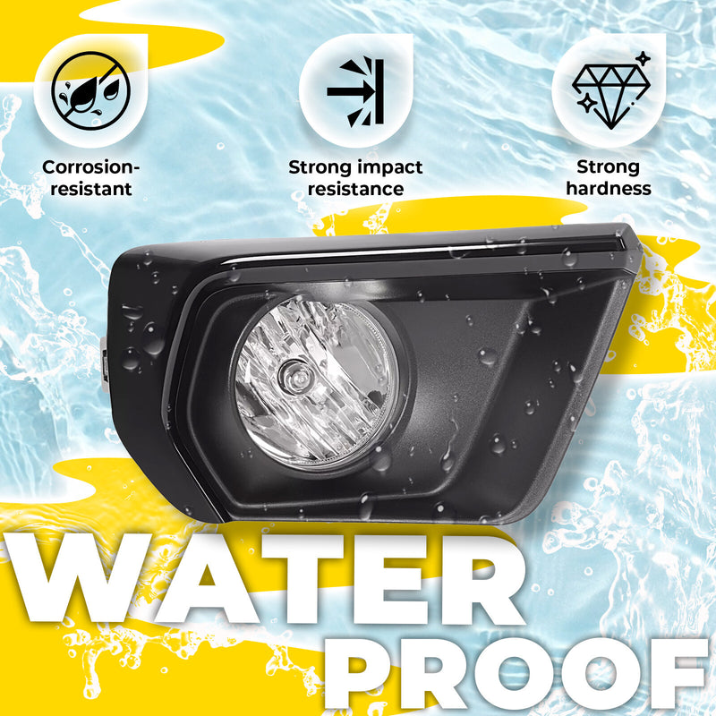 Clear Fog Light for Chevy Colorado 2021-2022 With Bezel Relay Switch Bulb Pair