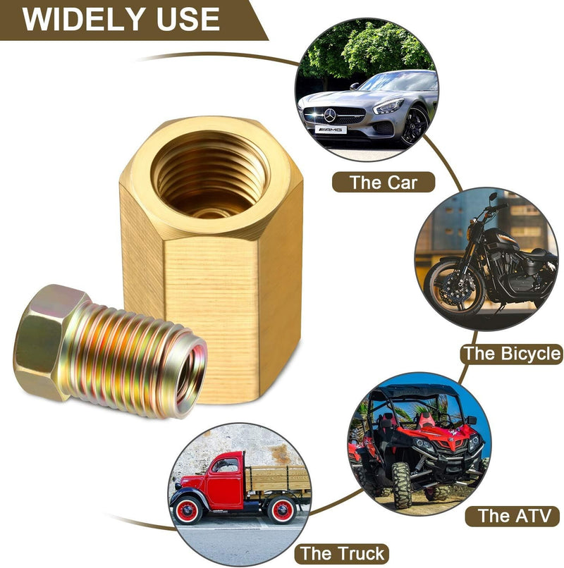 12 Piece 3/16in Brake Line 3/8-24 Inverted Fittings and Brass Unions for Brake