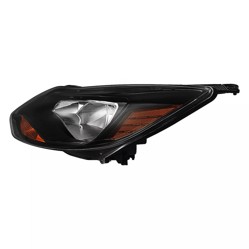 DURAFORCE Black Left Driver Side Headlights Clear Lens Halogen for Ford Focus 2012-2014
