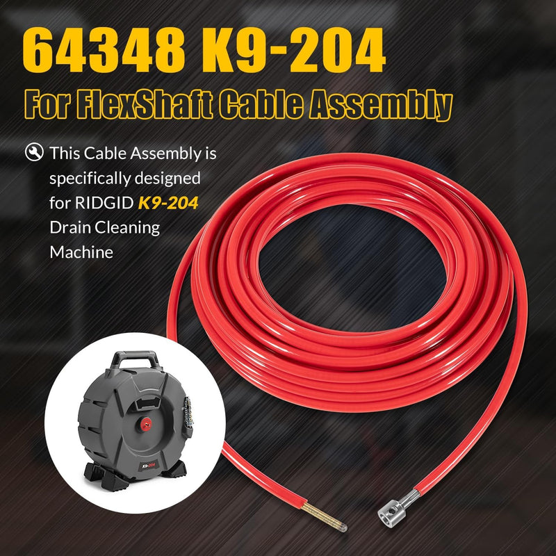 64348 K9-204 FlexShaft Cable Assembly for 2 to 4 in Pipes 70ft