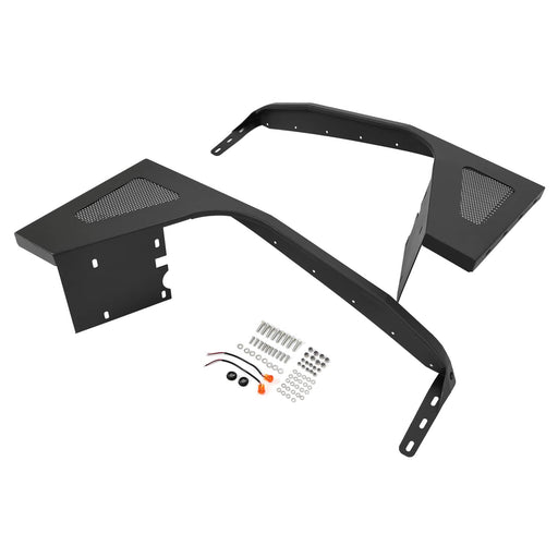 DURAFORCE Steel Front Fender Flares Guard LED Eagle Light for Jeep Wrangler TJ 1997-2006